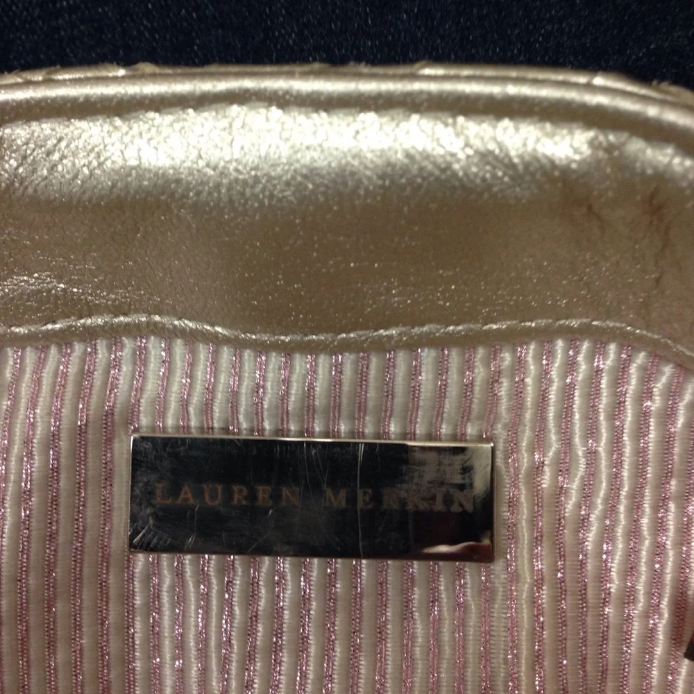 Lauren Merkin metallic leather clutch